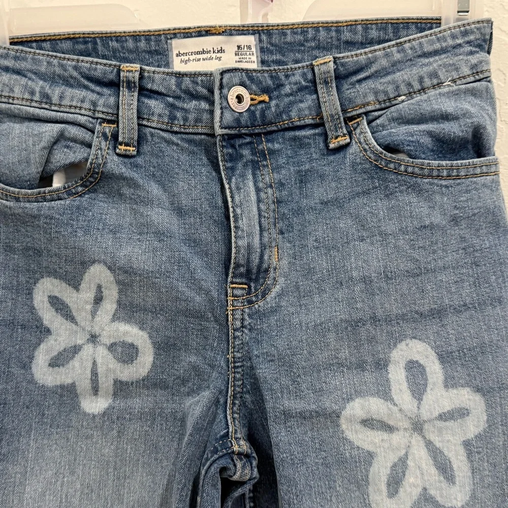 NWOT Abercrombie kids high rise wide leg denim size 15/16 - Picture 3 of 8